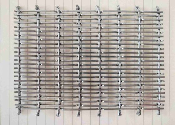 Metal decorativo Mesh For Sun Shade Cable e Rod pre frisado de SS304 SS316